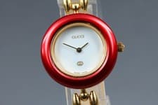 [Near MINT] Vintage GUCCI Change Bezel 1100-L Gold Quartz Women's Watch