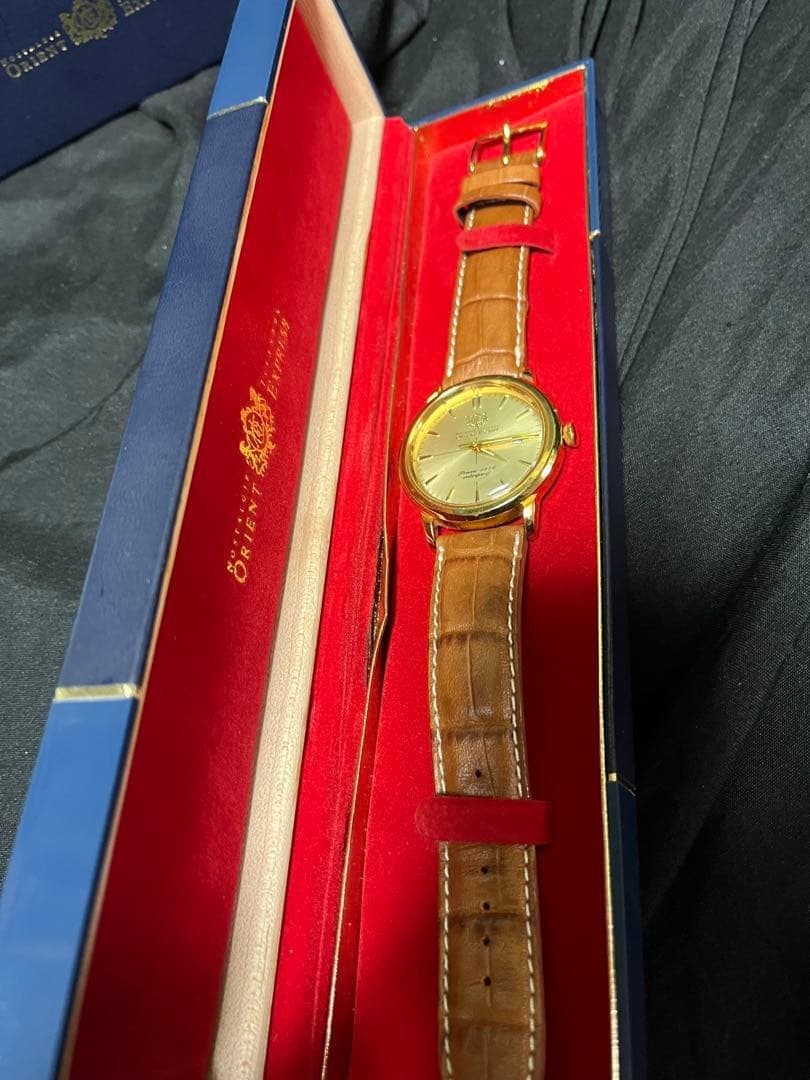 Orient 1976 Gold Leather Quartz Watch, Used