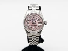 Estate $8000 ROLEX DATEJUST PINK MOP Diamond SS Ladies Watch SERVICED