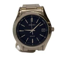 Used SEIKO Solar Watch/Analog/Titanium/BLK/SLV/SS/7b24-obmo