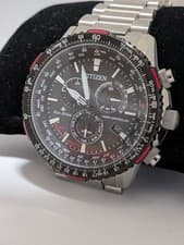 Citizen Promaster Eco-Drive Radio Watch Black Silver CB5001-57E Used