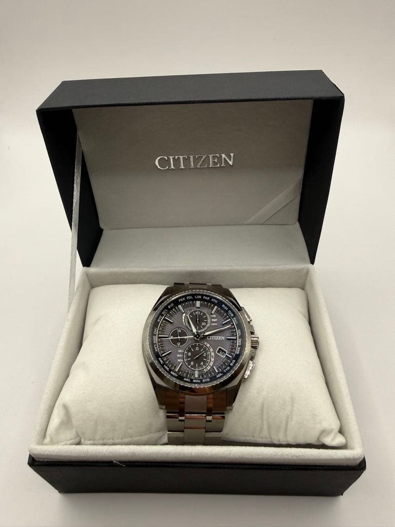 Citizen Attessa Eco-Drive Radio Solar Titanium Black Dial Used
