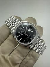 2023 Rolex Datejust 36mm Black Stick Dial Jubilee Steel Auto Watch 126200 B+P