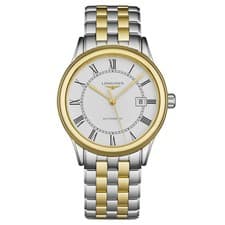 Longines Men's 'Flagship' White Dial SS Two Tone Watch Automatic  L4.984.3.21.7