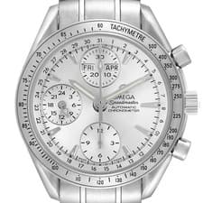 Omega Speedmaster Day Date Silver Dial Mens Watch 3221.30.00 Box Card