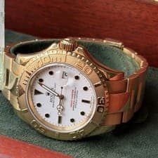 Rolex Yacht-Master 40mm 16628 WHITE Dial 18K Solid Gold Watch With Original Box