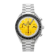 Omega Speedmaster Reduced Steel Auto 39mm Yellow Dial Bracelet Watch 3810.12.40