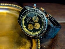 Out Of Order Chronograph Watch 42mm Aged Dial Italy Quartz 22mm Rare Model