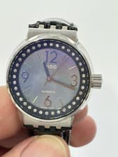 Mido All Dial M7340A Blue Mother of Pearl Diamond Automatic Ladies 33mm Watch