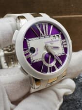 Ulysse Nardin Executive Dual Time Purple Diamond Dial White 243-10 Store Display