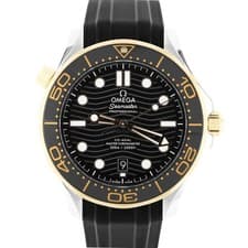 Omega Seamaster Two-Tone Gold Steel Black Wave 42mm 210.22.42.20.01.001 Watch