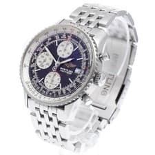 BREITLING NAVITIMER FIGHTERS A13330 42mm SS Black/Silver Automatic #C208