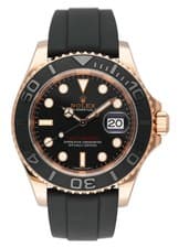 Rolex Yacht-Master 116655 Black Dial 18K Rose Gold Mens Watch Box Papers