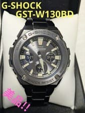 CASIO G-SHOCK GST-W130BD Black IP Metal Band Watch with Box and Manual