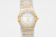 Omega Constellation Ladies' Factory Diamond MOP Dial Two Tone 18k Gold Watch