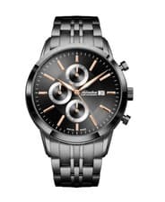 ADRIATICA Men Quartz Casual Watch Classic Dress Black Dial Waterproof Swiss Chro