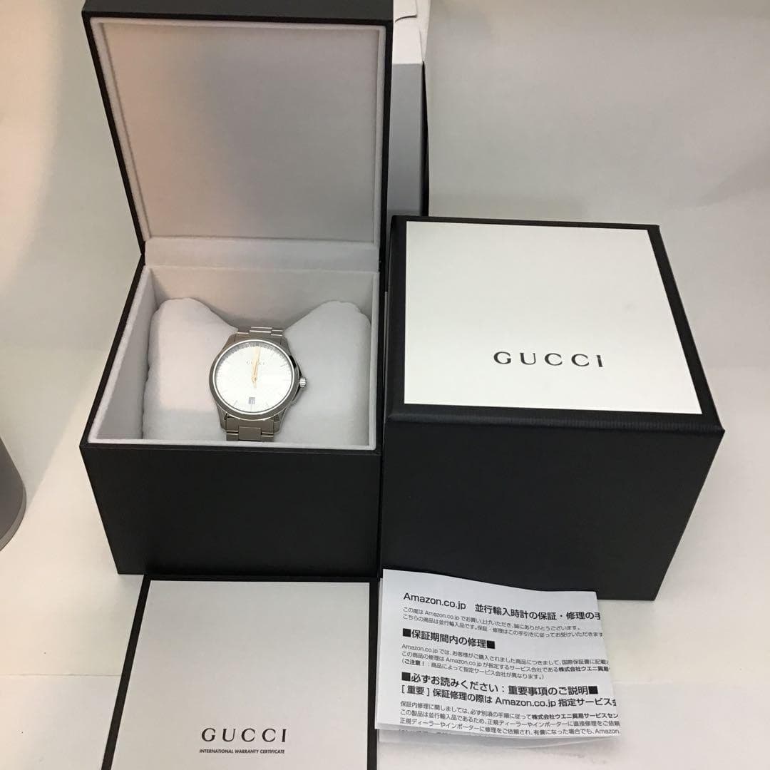 GUCCI G Timeless Quartz Watch Silver Gold Stainless Steel 5 ATM New