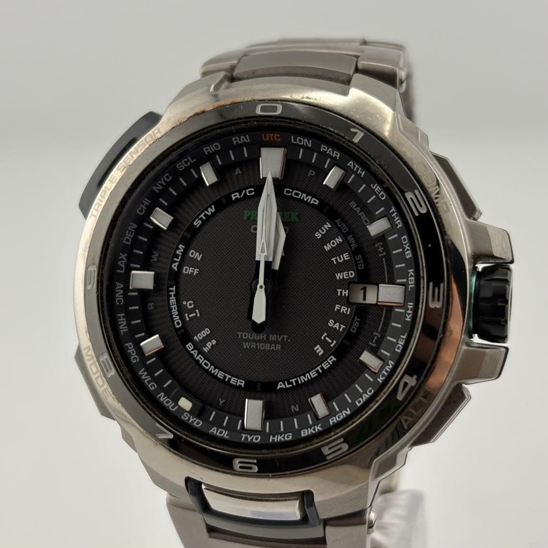 CASIO PRO TREK PRX-7000T Watch Titanium Radio Solar Analog Manaslu Rare