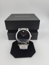 with imperfections Movado Mens Classic Museum Black Dial Stainless Steel G2U