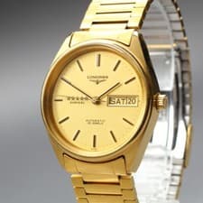 [N MINT] LONGINES Admiral Five Star L7.634.2 Gold Day Date Men's AT Watch U350