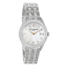 Baume & Mercier Clifton Women's Diamond Stainless Steel Swiss Quartz Watch 10176
