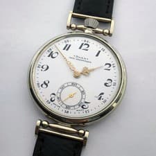 Rare Big Swiss ANTIQUE Mens Marriage Luxury Wristwatch DOXA Enamel Dial
