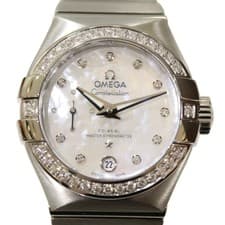 OMEGA 127.158.27.20.55.001 White Case Size 27mm Ladies Used Watch #41021