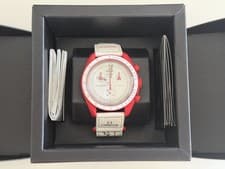Omega x Swatch Mission to MARS Unisex Adults White Watch - SO33R100