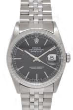 Rolex Datejust Steel Black Dial Jubilee Bracelet 36mm Watch +Papers K 16200