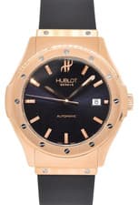 Hublot Classic Fusion 18k Rose Gold Black Dial Mens 42mm Watch +BOX 1915.8