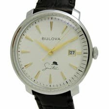 Bulova Men’s Watch Frank Sinatra Automatic White Leather Used From Japan