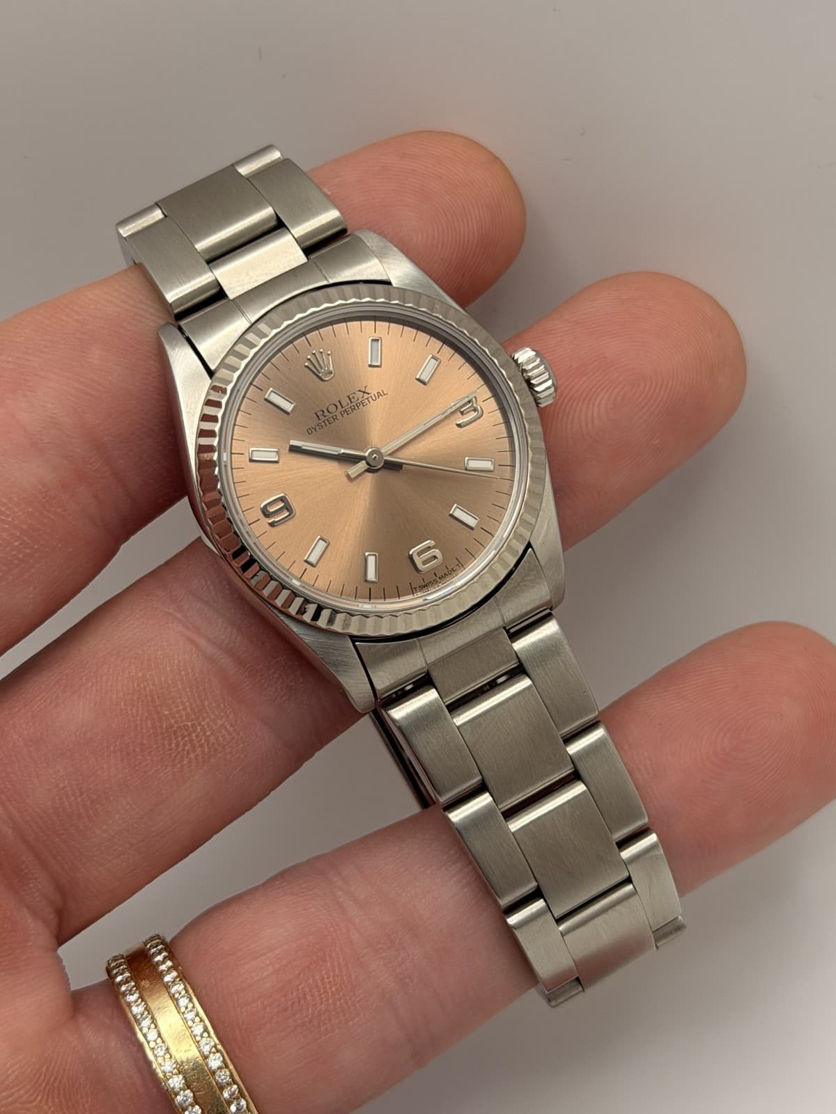 Rolex Oyster Perpetual Salmon Dial on 67514 1996