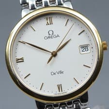 Vintage 1995 OMEGA DE VILLE 396.2432 Women's Quartz Watch 32mm Roman Dial