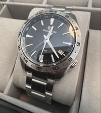 Grand Seiko SBGN027 9F86 GMT 39mm Sport Quartz Watch w/Box And Link