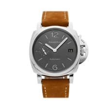 Panerai Luminor Due Date 3 Days Steel Auto 38mm Strap Watch PAM 755