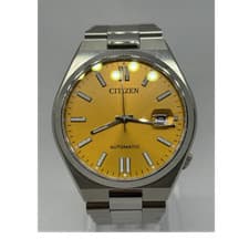 Citizen Automatic Yellow Sunburst Dial Stainless Steel Sport Analog Wristwatch