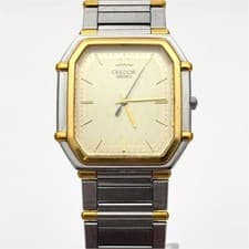 Seiko Credor 7771-5010 Quartz Gold Dial 30mm Men's Watch Vintage Used