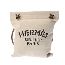 Used HERMES Ladies Shoulder Bag Cre Gold Toile Chevron Vaux Swift from JAPAN