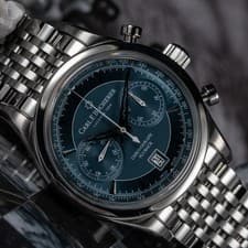 Carl F. Bucherer Manero Flyback 43mm Blue Watch - New Condition w/ Box & Papers