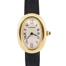 Ladies Cartier Baignoire IVORY ROMAN 18K Yellow Gold Quartz 23mm 1954 W1506056