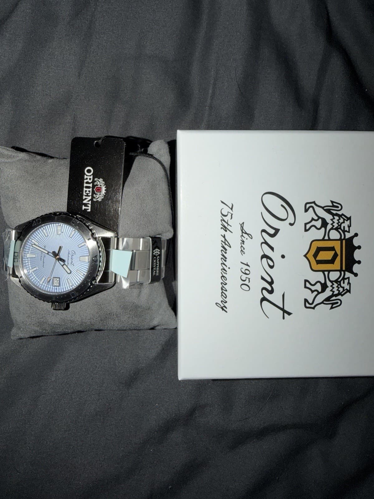 Orient 75th Anniversary Limited Edition Blue Dial Wristwatch w/ Box & Manual