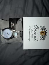 Orient 75th Anniversary Limited Edition Blue Dial Wristwatch w/ Box & Manual