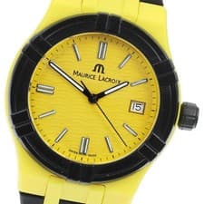 Maurice Lacroix Icon Tide Men's Watch Yellow Dial Plastic Rubber Used From Japan