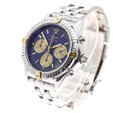 BREITLING CHRONOMAT B30012 37mm SS Navy Dial Automatic Chronograph Date #C501