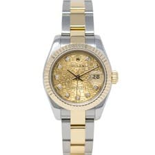 Rolex Lady-Datejust Gold & Steel 179173 Champagne Jubilee Diamond - Pre-owned