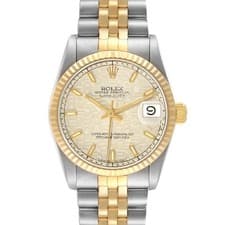 Rolex Datejust Midsize 31 Steel Yellow Gold Ivory Dial Ladies Watch 68273
