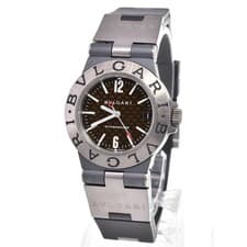 BVLGARI TI32TA Diagono Titanium Date Quartz 32mm Unisex Wristwatch Black Dial