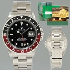 1999 Rolex GMT-Master II Coke Red Black Steel 16710 40mm Watch Box