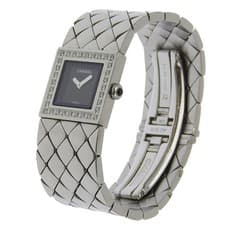Chanel Matelasse Quartz Watch Stainless Steel With Diamond Bezel Watch
