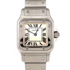 Authentic Cartier Santos Galbe SM W20056D6 Stainless Steel Quartz #270-004-2...